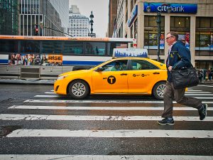 man in crosswalk