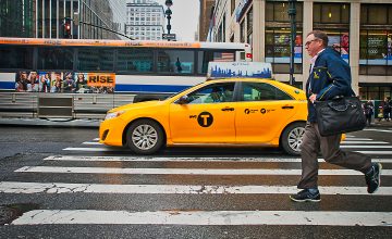 man in crosswalk