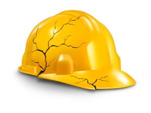 Cracked Yellow Hard hat