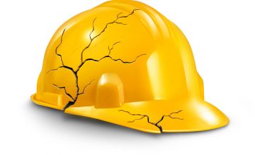 Cracked Yellow Hard hat