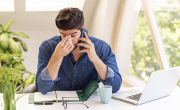Chaging your Lawyer: Man Stressed on the Phone