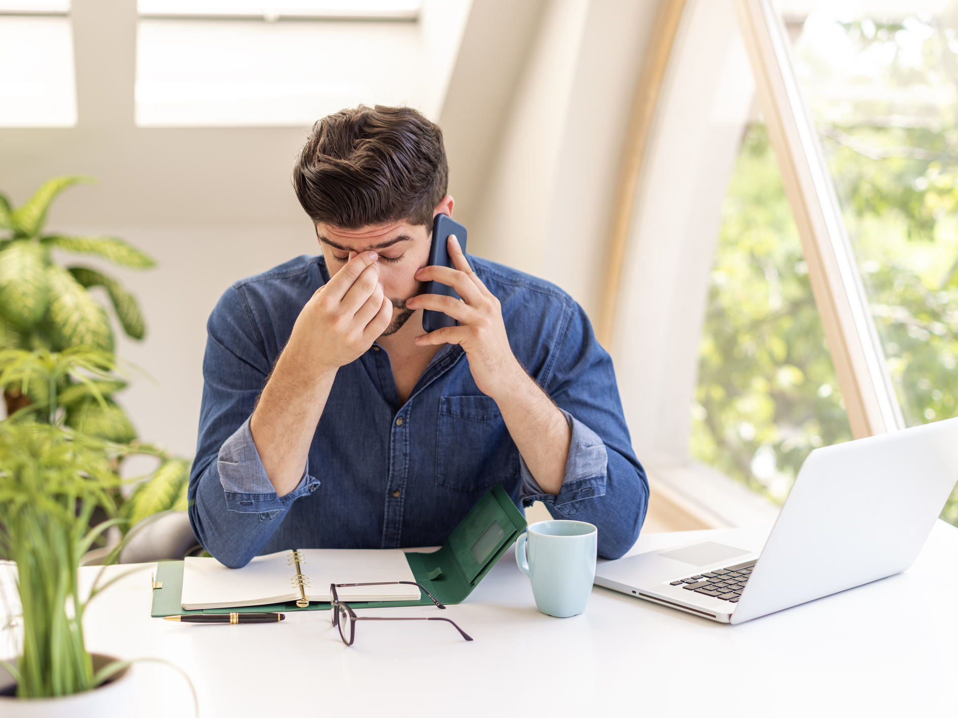 Chaging your Lawyer: Man Stressed on the Phone