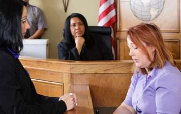 Judge and witness in court