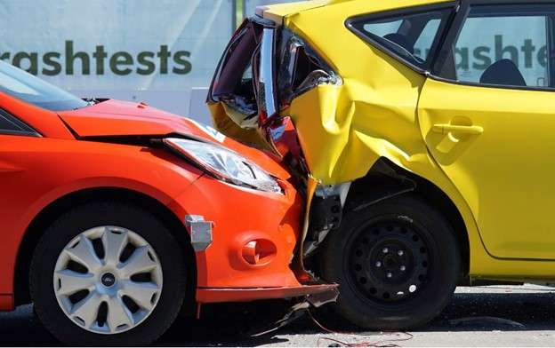 Red car in rear-end collision with yellow car. Who is responsible for rear-end collisions?